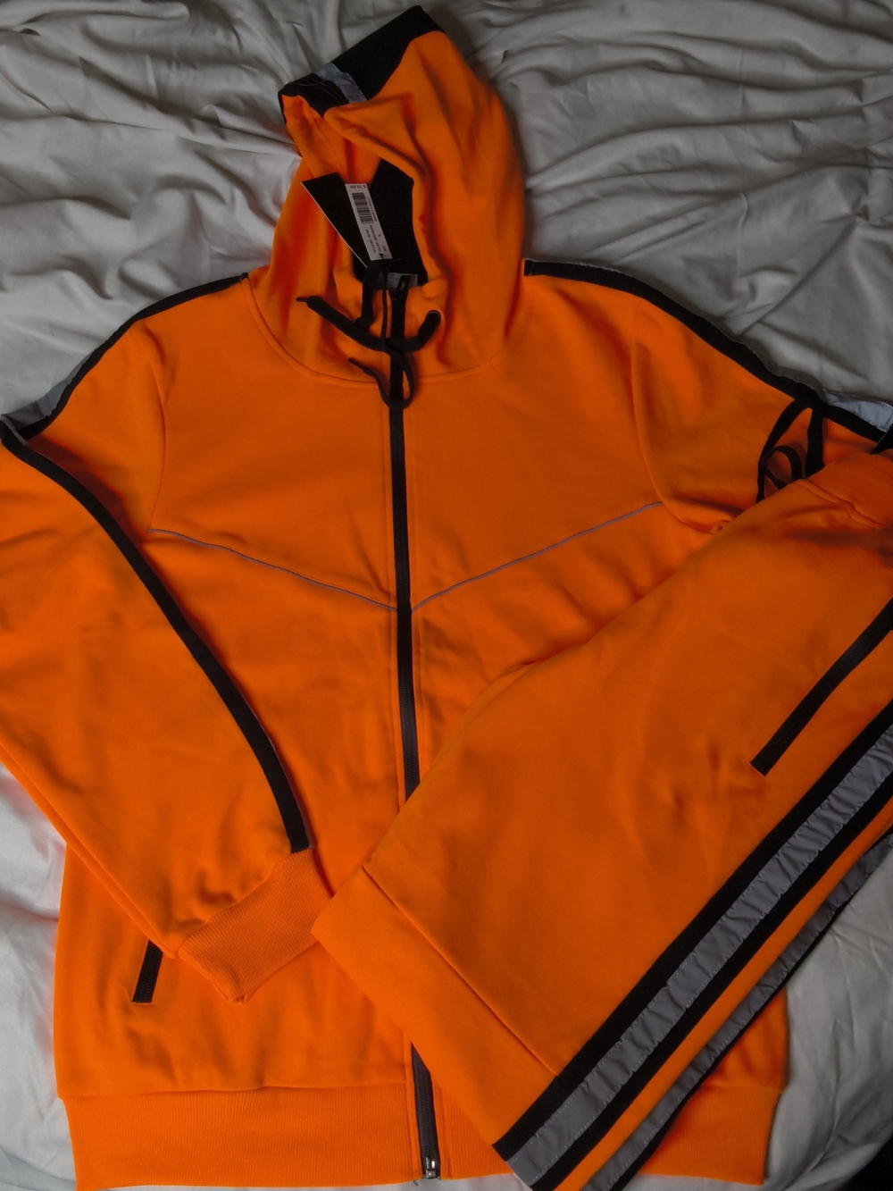 Men's Orange Hooded Zip Sweatshirt